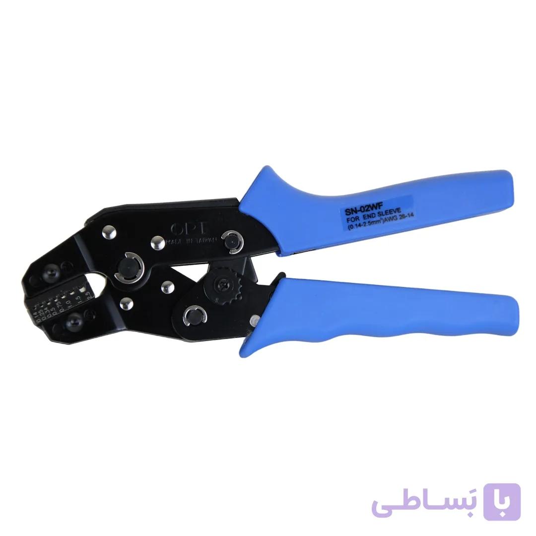 انبر پرس وایرشو و سرسیم OPT مدل SN-02WF (سایز ۰.۱۴ تا ۲.۵ میلی‌متر مربع) — تصویر 1