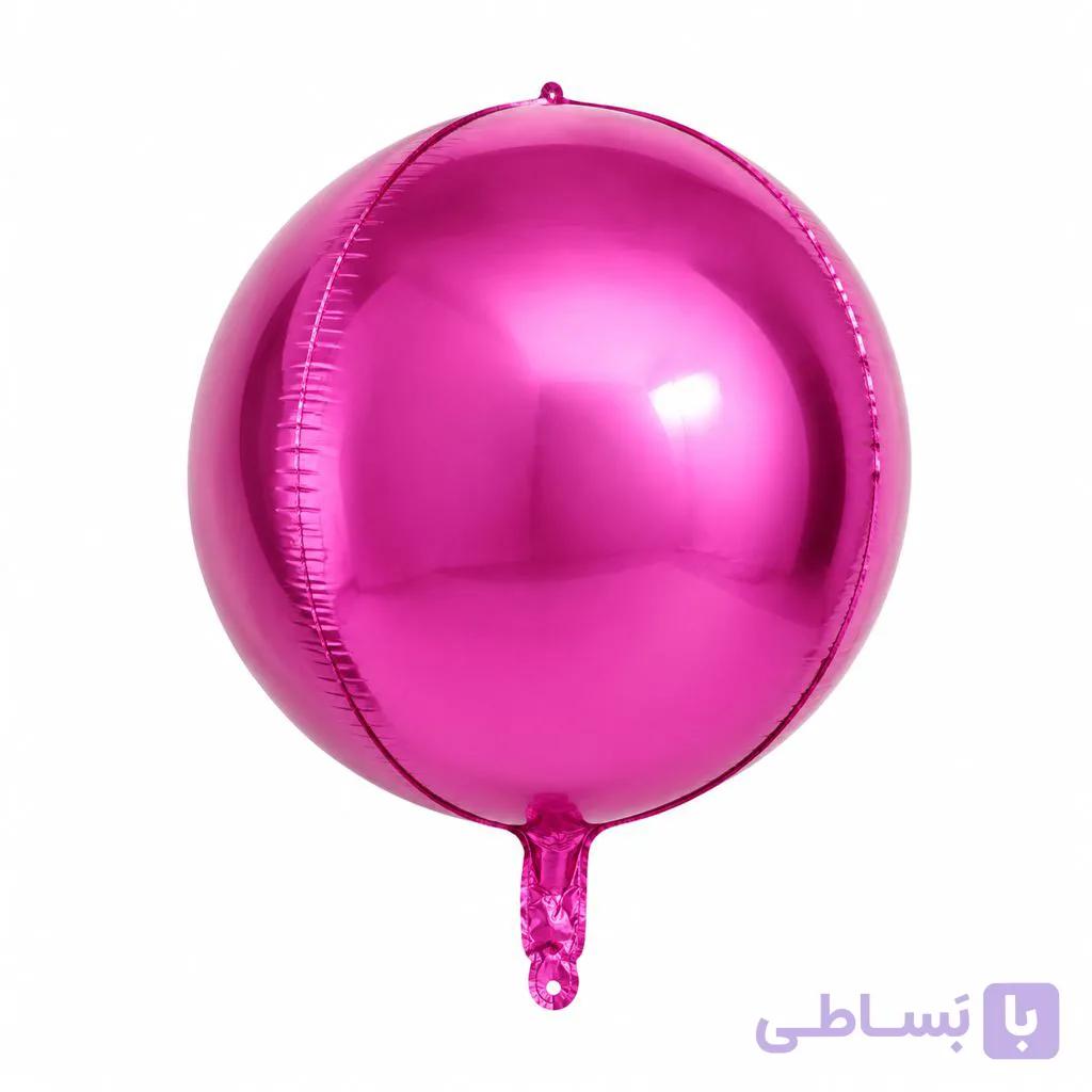 بادکنک فویلی اوربز سرخابی | متالیک براق — تصویر 1