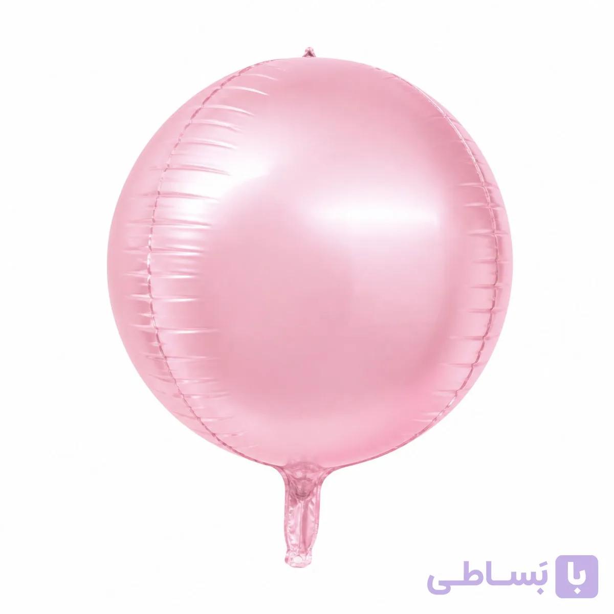بادکنک فویلی اوربز صورتی پاستیلی | متالیک براق — تصویر 1
