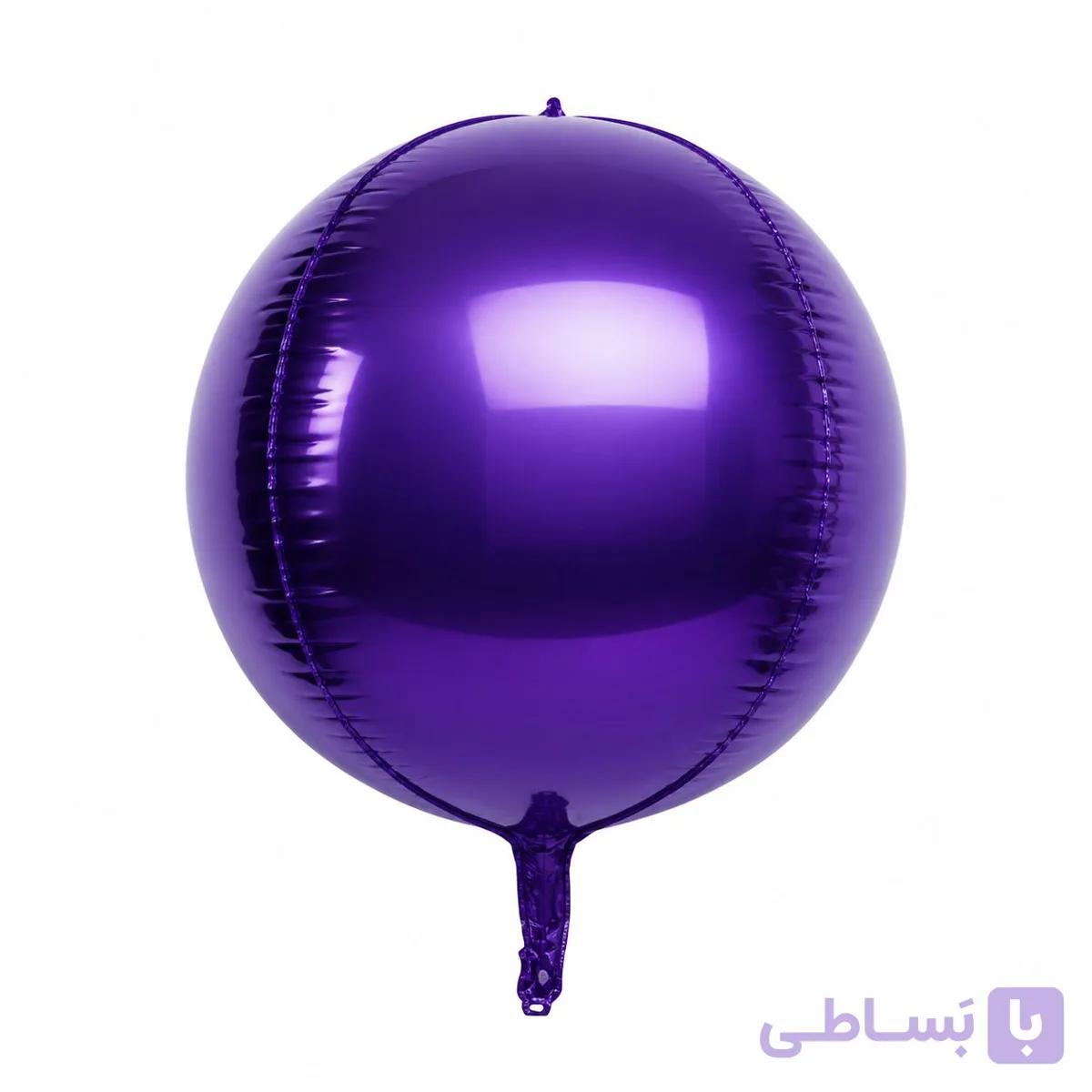 بادکنک فویلی اوربز بنفش یاسی | متالیک براق — تصویر 1