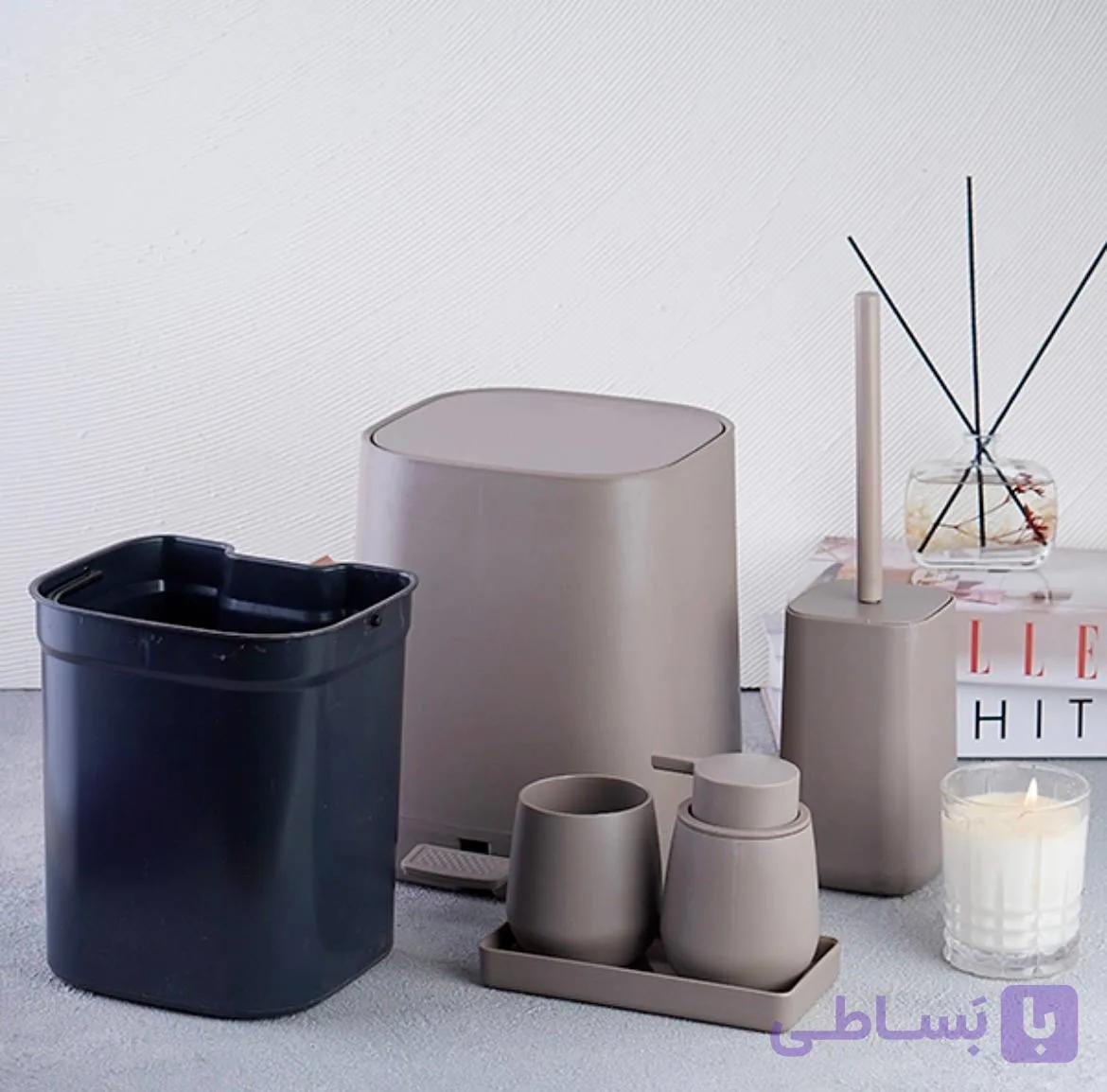 ست سرویس بهداشتی 5 پارچه رنگ سفید مدل میامی — تصویر 1