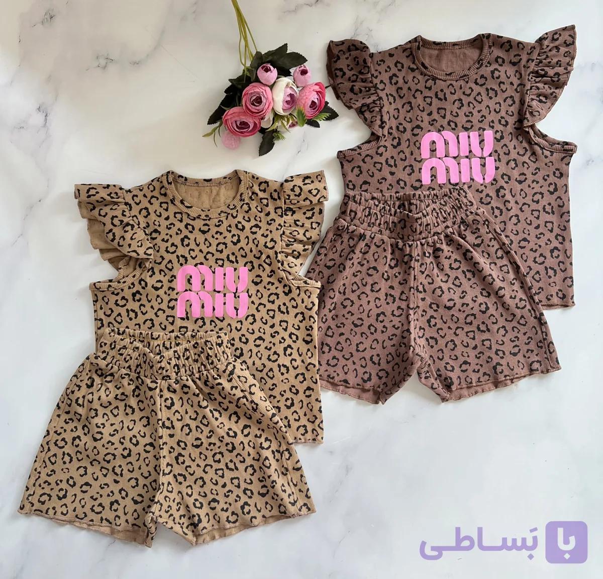 تاپ شلوارک دخترانه پلنگی — تصویر 1