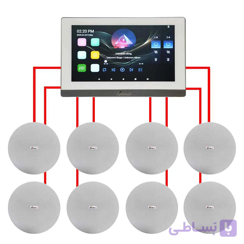 اسپیکر سقفی ساندکو مدل TW565 به همراه آمپلی فایر مجموعه 8 عددی — تصویر 1