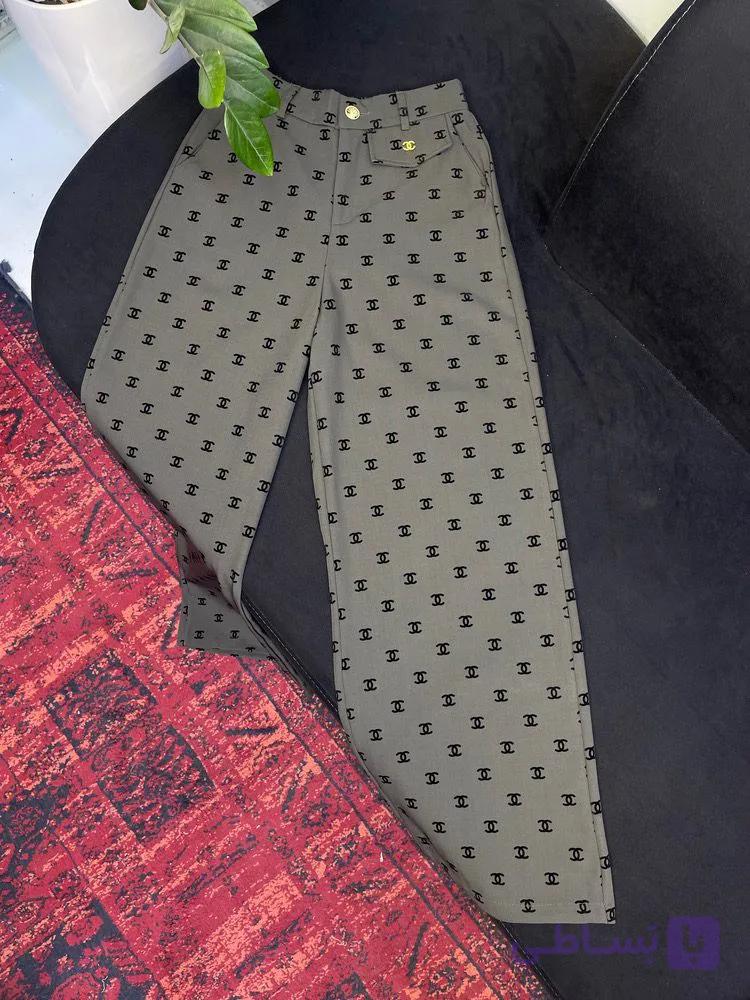 شلوار چنل طوسی کرپ 1183