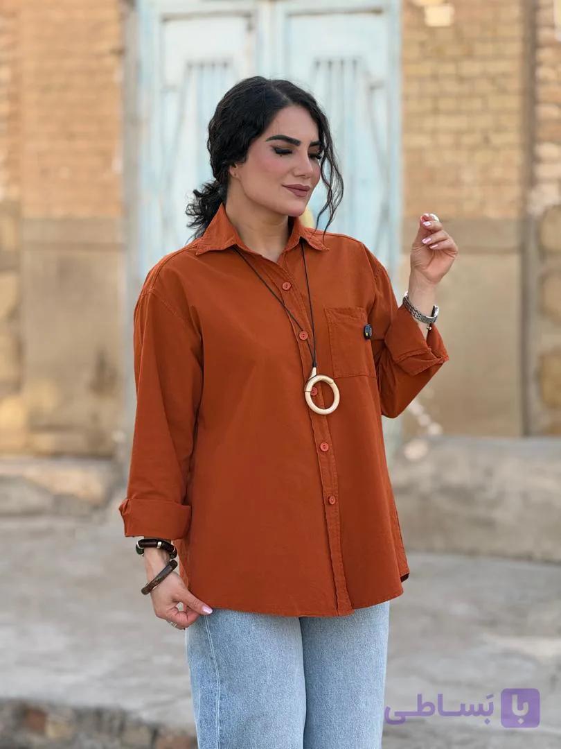 تونیک الیاف دکمه دار | تونیک کد 1495 — تصویر 1