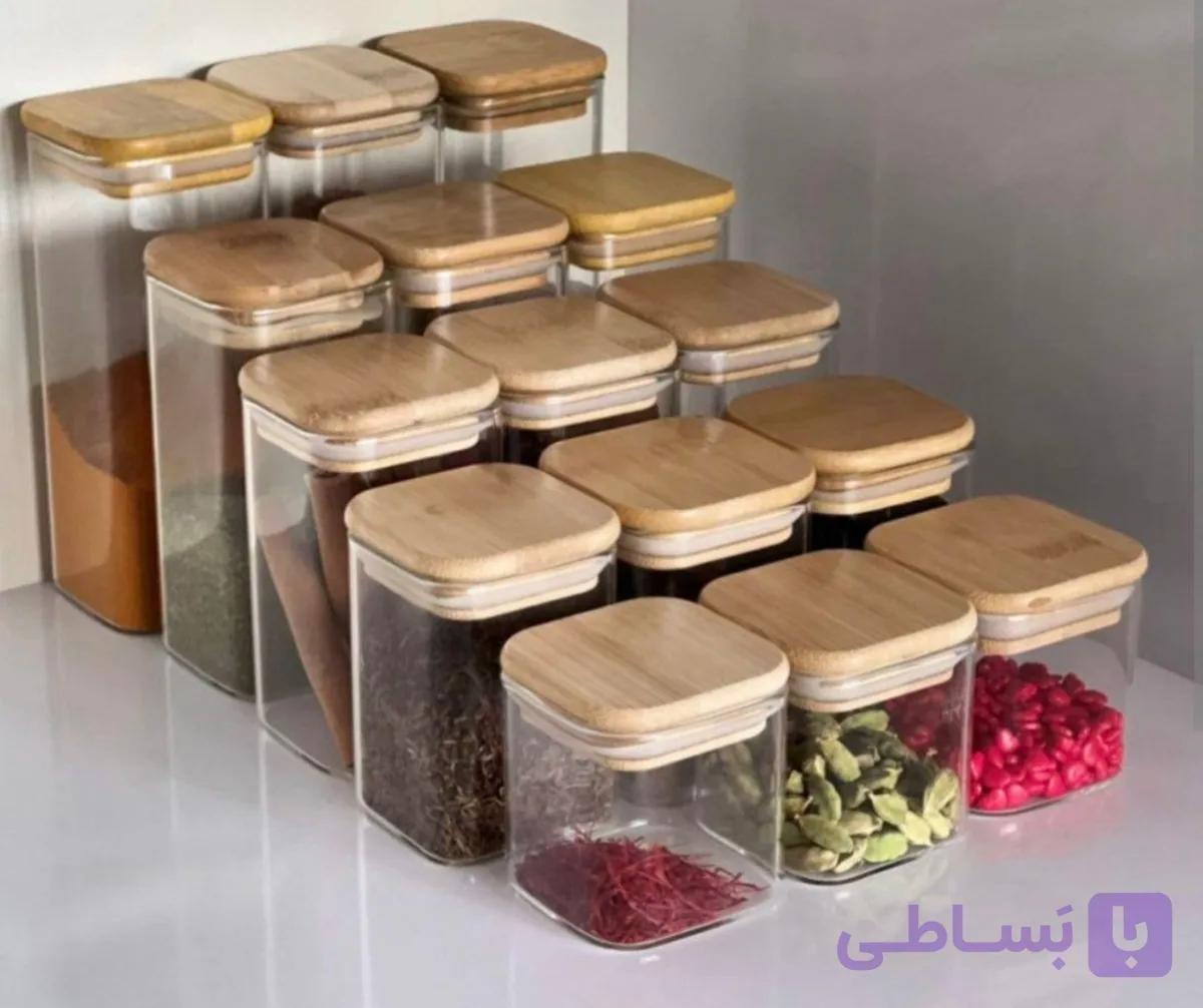 بانکه پیرکس حبوبات درب بامبو