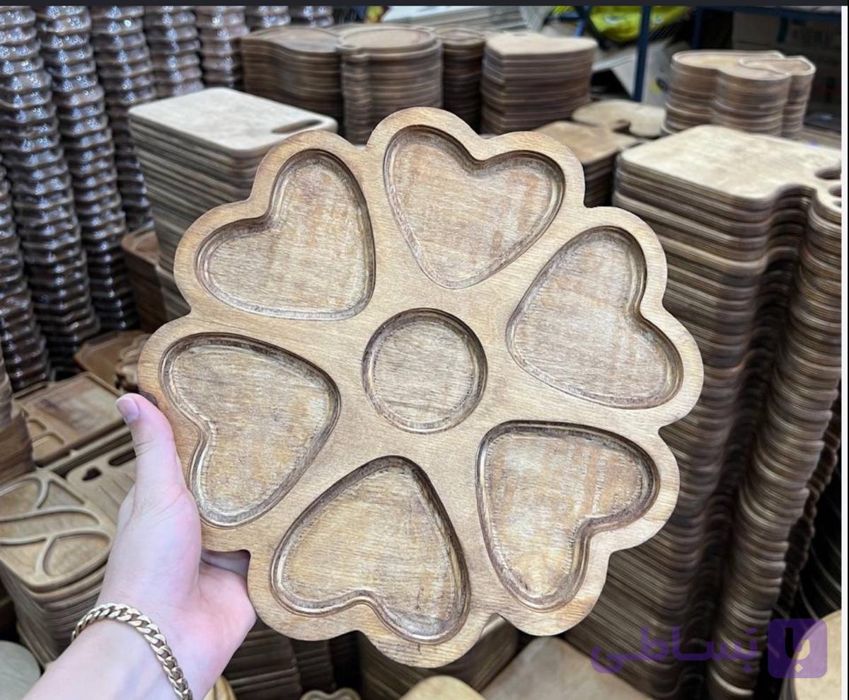 ظرف چوبی سرو طرح قلب