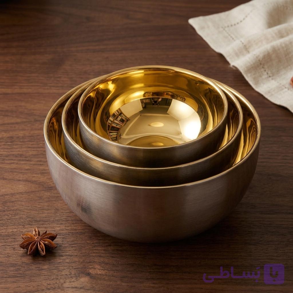 کاسه پذیرایی طلایی رنگ ثابت
