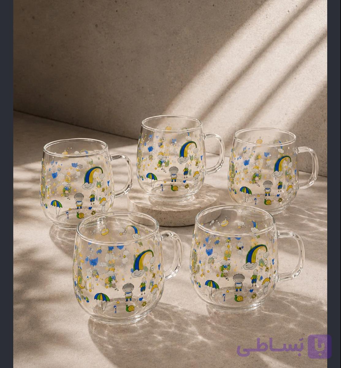 لیوان پیرکس طرح دار خمره ای