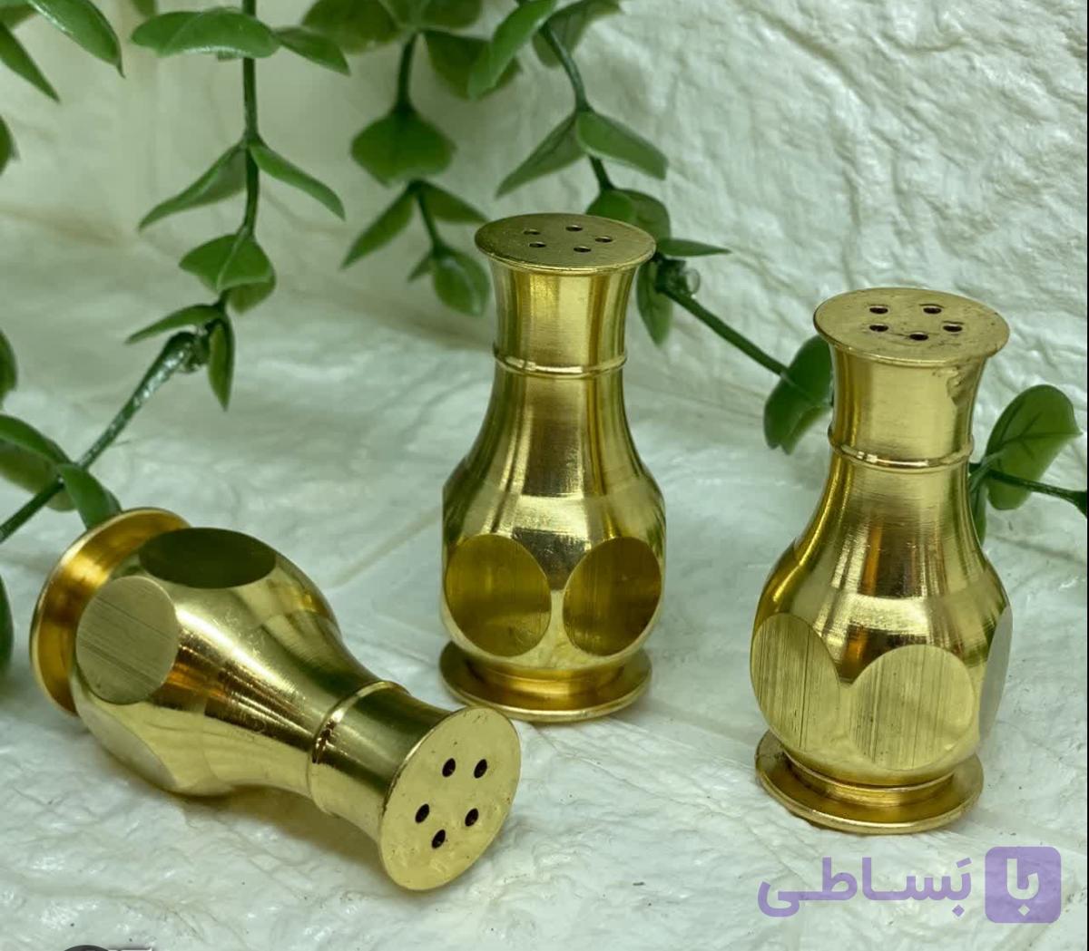 نمکدان برنجی مینمال۳عددی
