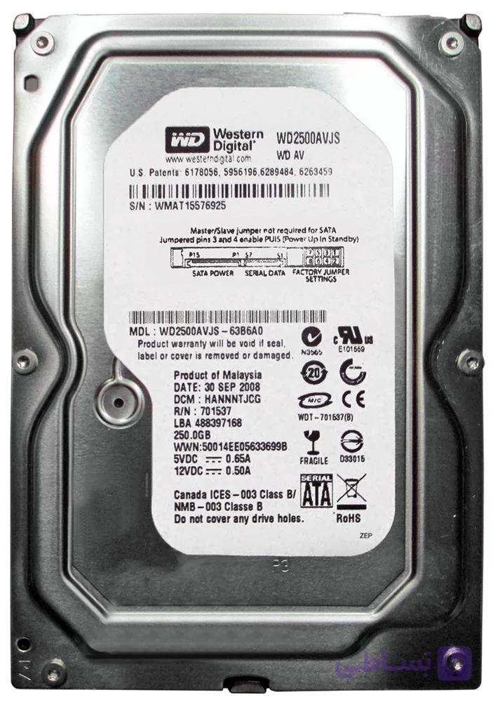 هارد کامپیوتر اینترنال وسترن دیجیتال (WD) 3.5 اینچی 250 گیگابایت استوک ( ریفر )