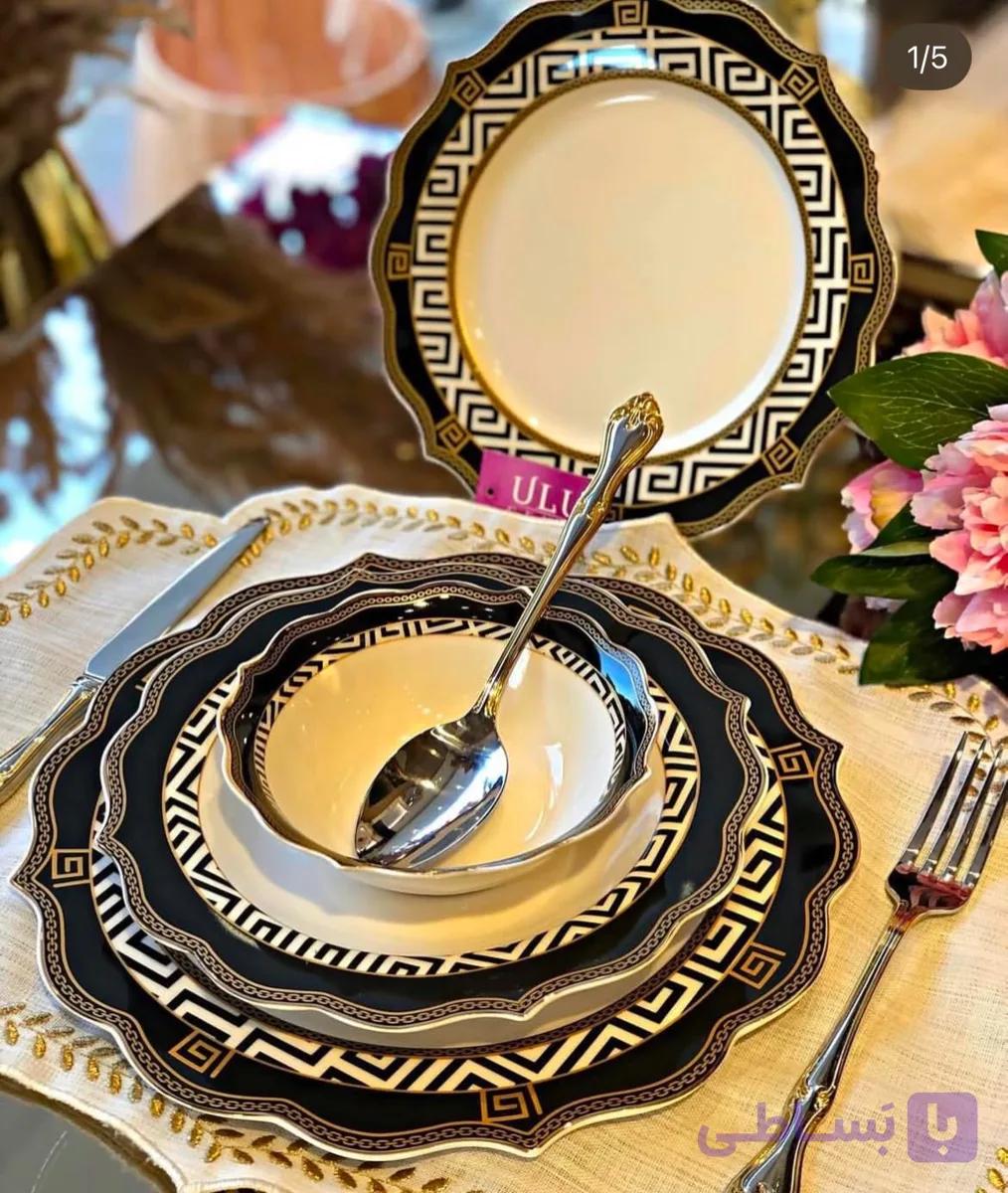سرویس غذاخوری 6نفره 24 پارچه طرح ورساچه پینک اند مور pink&amp;more  ترکیه — تصویر 1