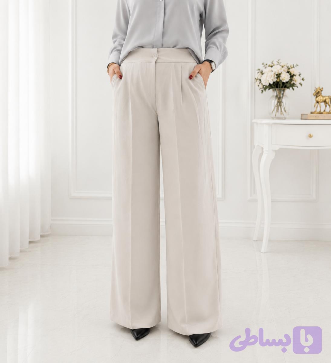 شلوار پارچه ای بگ کمرکش