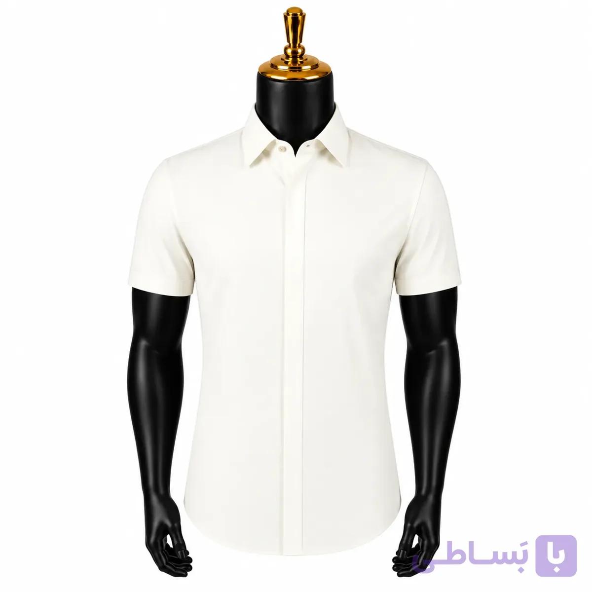پیراهن پارچه دوشین - آستین کوتاه نباتی - 76