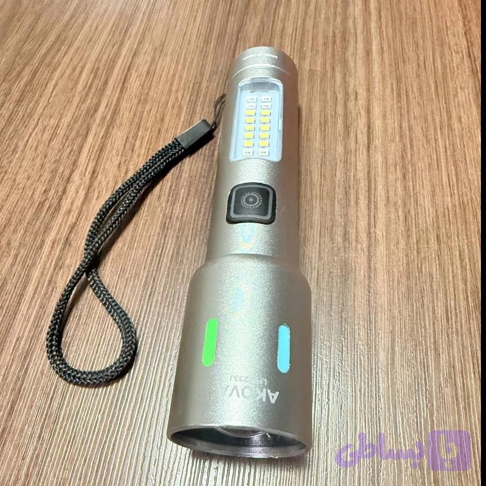 چراغ‌قوه چندمنظوره بدنه فلزی مدل AkovA-Lh7233 — تصویر 1