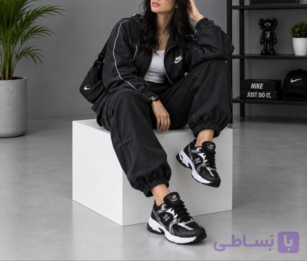 کتونی زنانه نیو بالانس 530طوسی مشکی