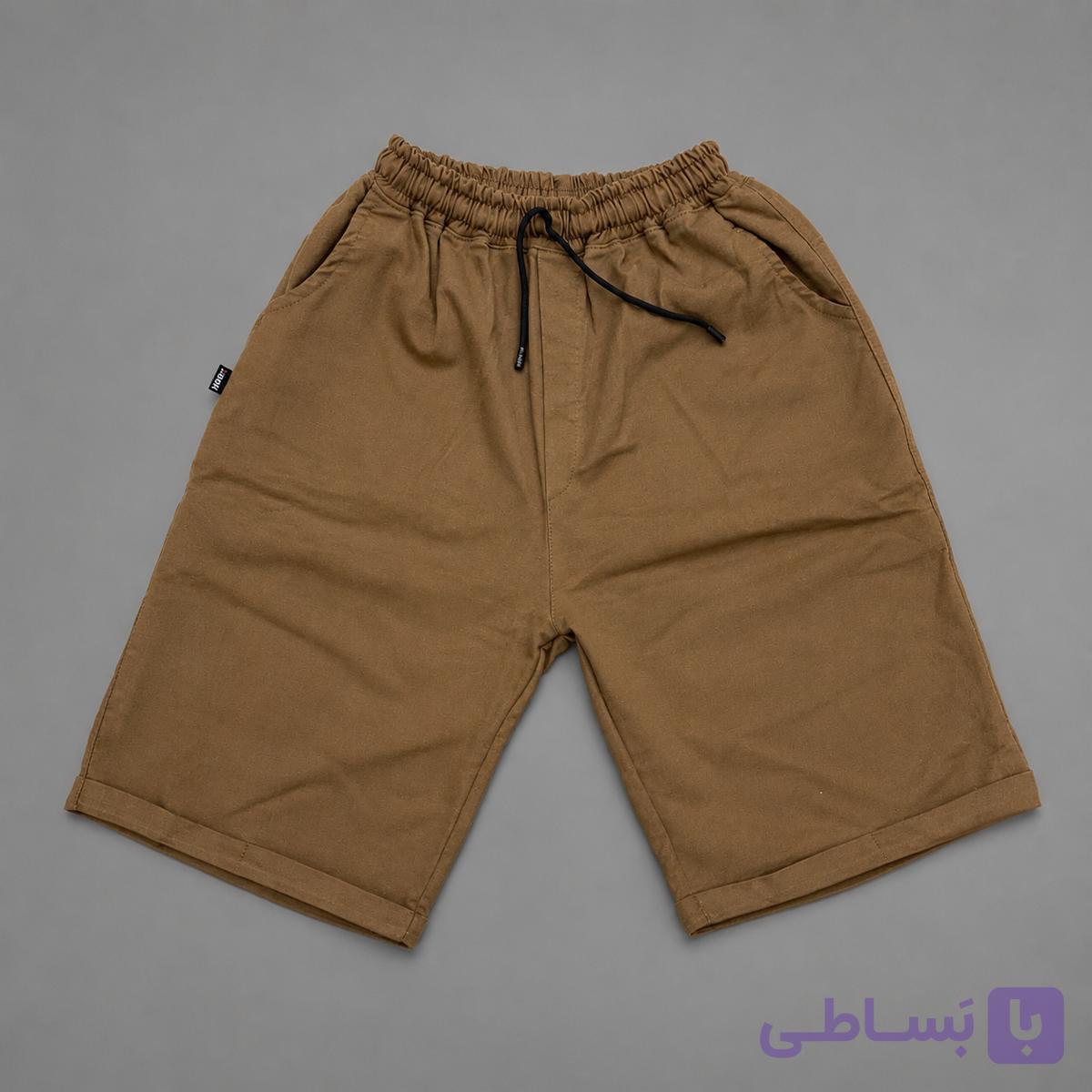 شلوارک مردانه پاکتی  رنگ قهوه ای