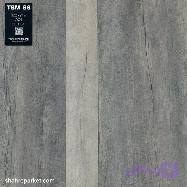 پارکت لمینت تکنوفلور مدل تکنوسان ترکیبی طوسی تیره کد TSM66 — تصویر 1