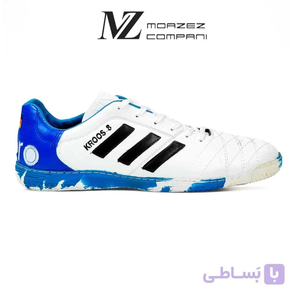 کفش سالنی آدیداس کروس سفید آبی — تصویر 1