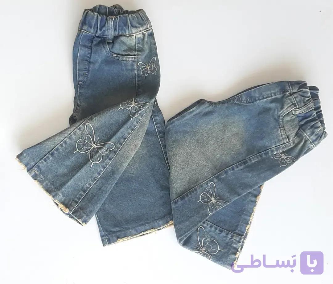 شلوار بگ شافل گلدوزی پروانه/کد۱۱۲۷
