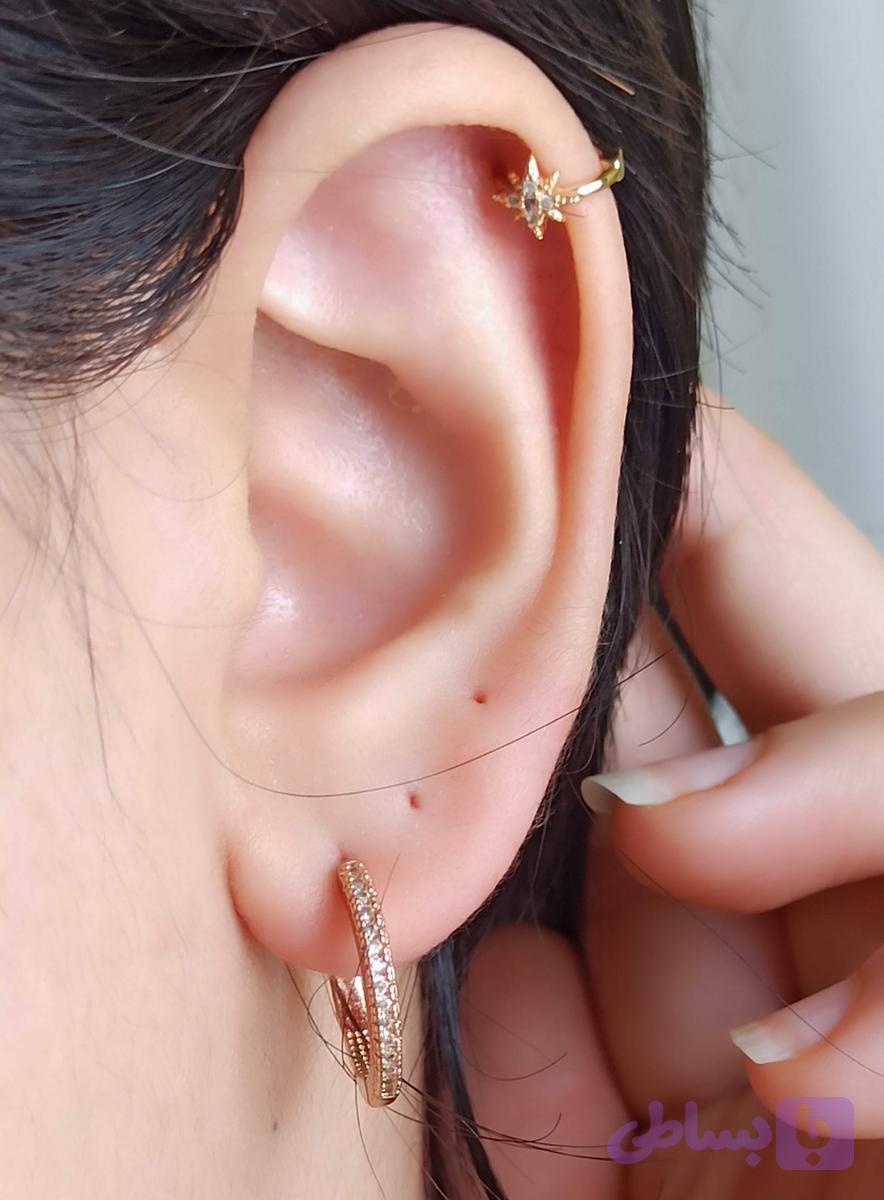 گوشواره حلقه ایی نگینی ژوپینگ