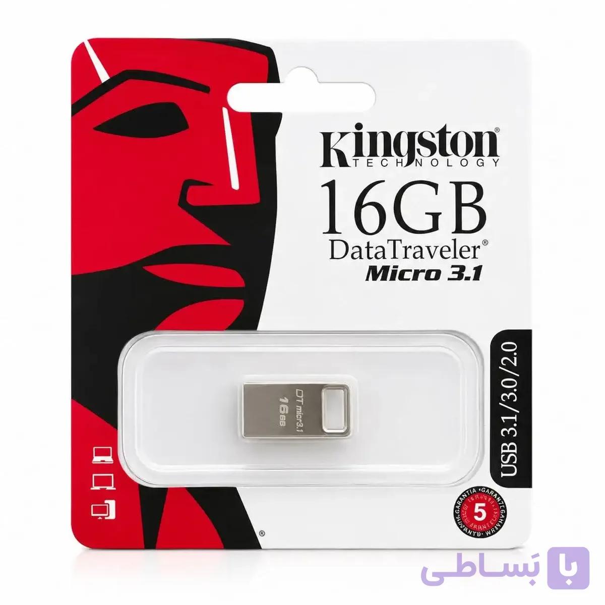 فلش مموری کینگستون مدل DataTraveler Micro 3.1 ظرفیت ۱۶ گیگابایت USB 3.1 — تصویر 1