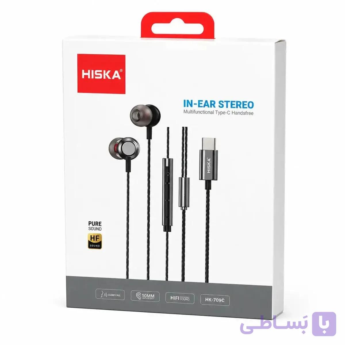 هندزفری سیمی تایپ سی هیسکا – HK-709C – مشکی (موبایل خسرو) — تصویر 1