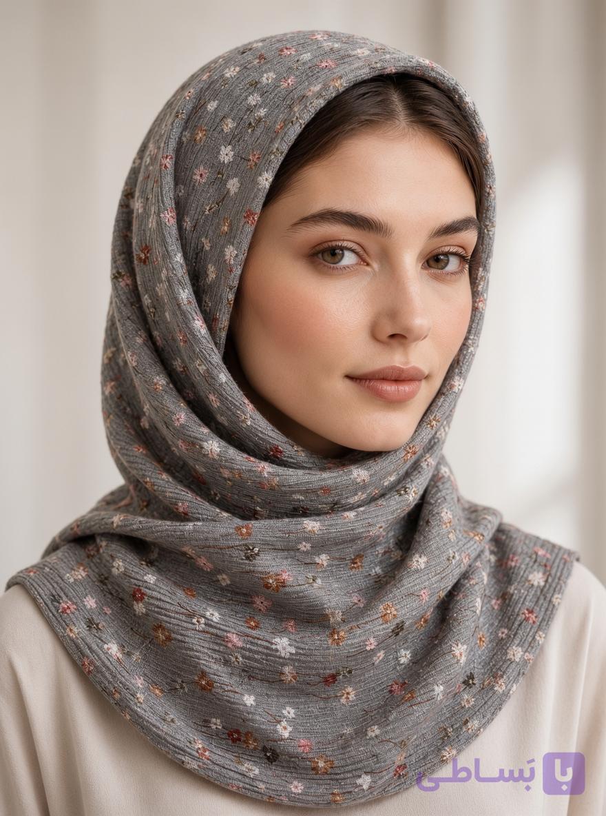شال نخی زنانه طرح گلدار