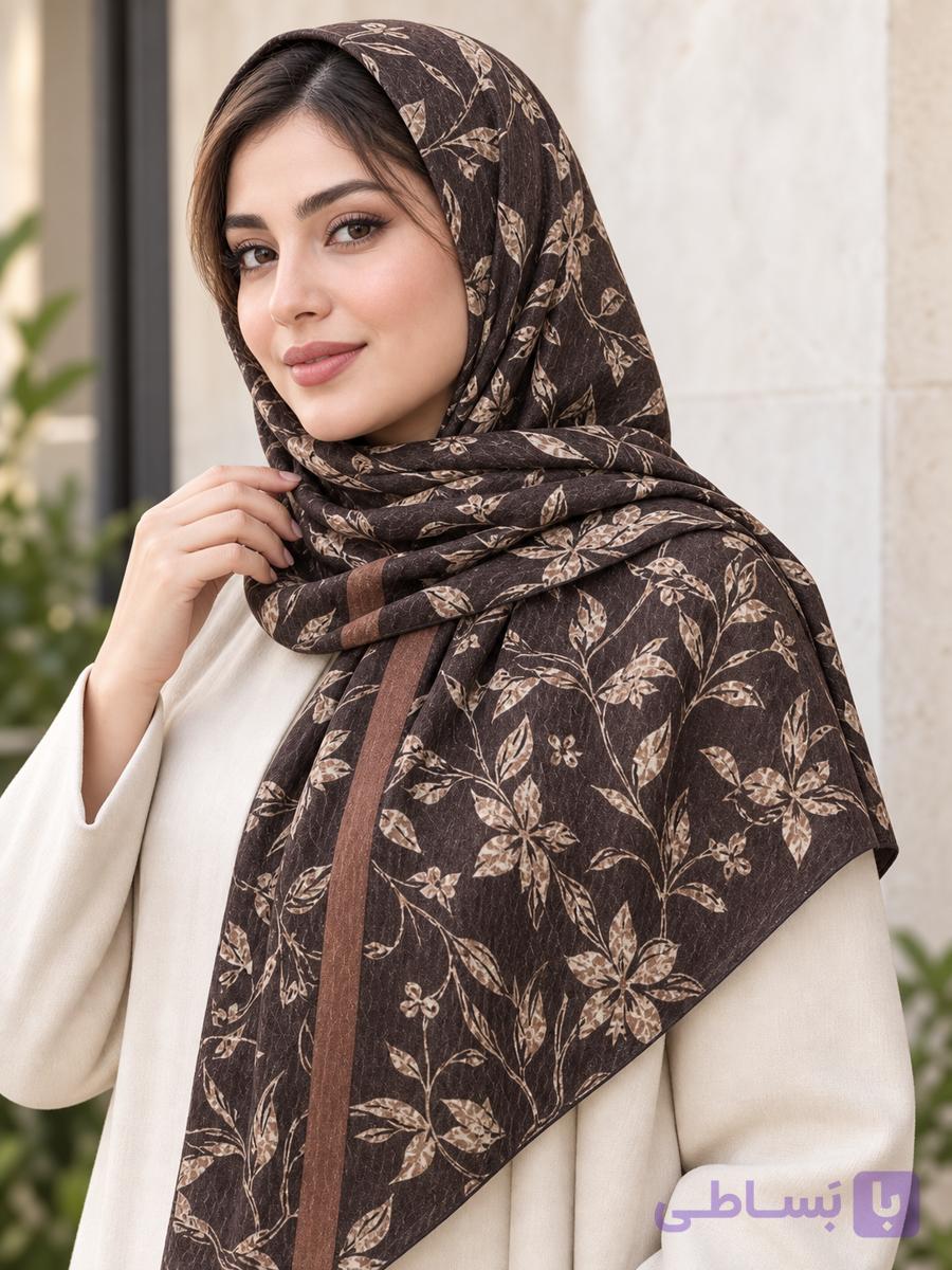 روسری نخی زنانه  طرح برگ
