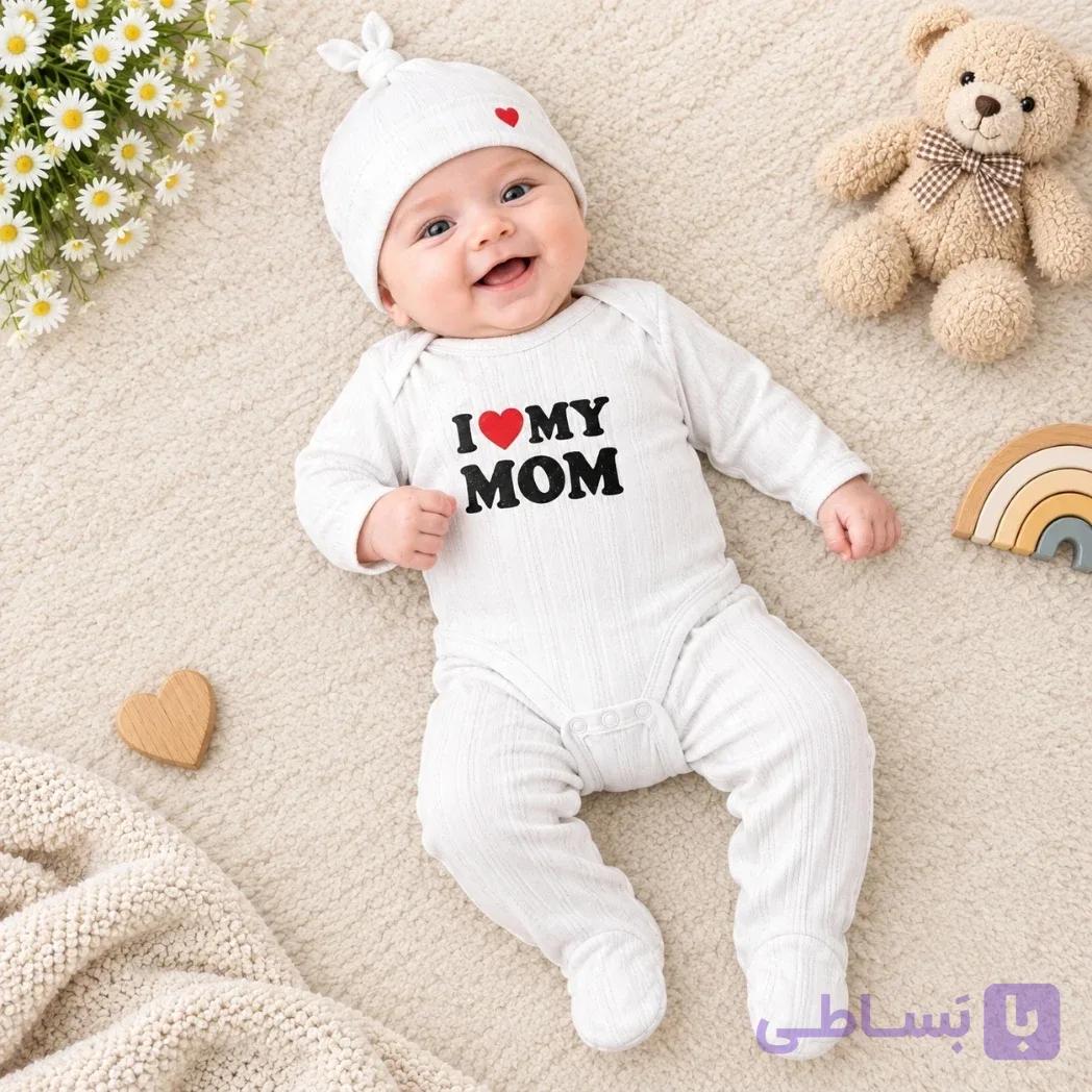 ست سه تکه بادی،شلوار و جوراب نوزاد سانوزی Sunnozy — تصویر 1