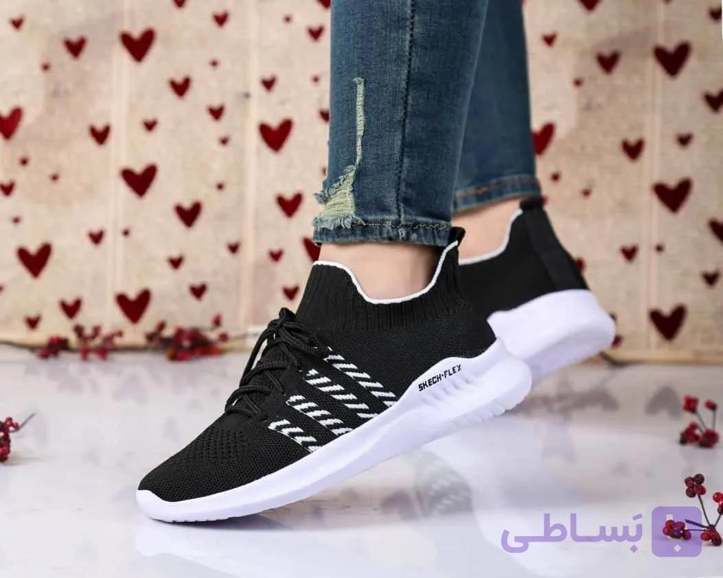 کفش بافتی زنانه سه خط نرم و سبک — تصویر 1