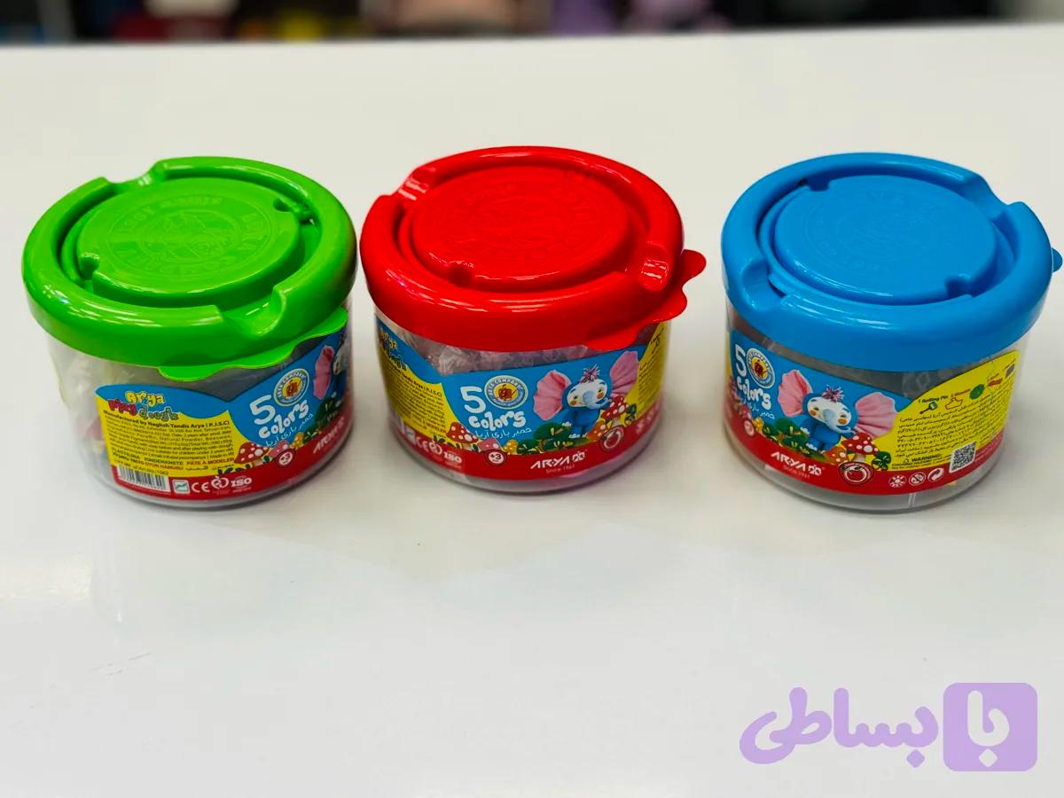 خمیر بازی ۵ رنگ سطلی آریا