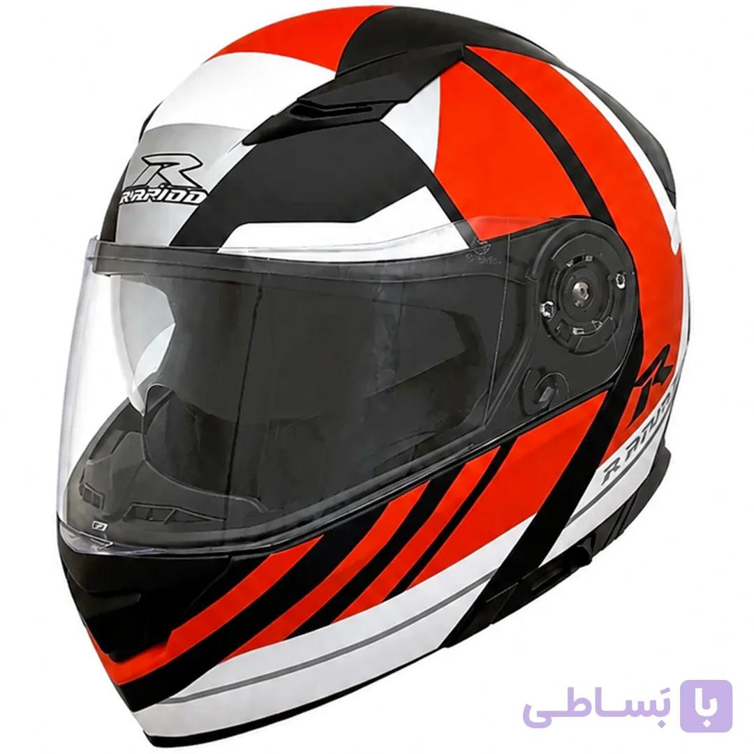 کلاه کاسکت فک متحرک راپیدو مدل 950MATT BLACK WHITE ORANGE — تصویر 1