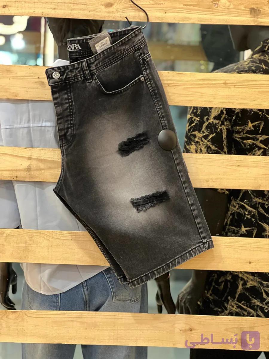 شلوارک جین مردانه زاپ دار ZARA