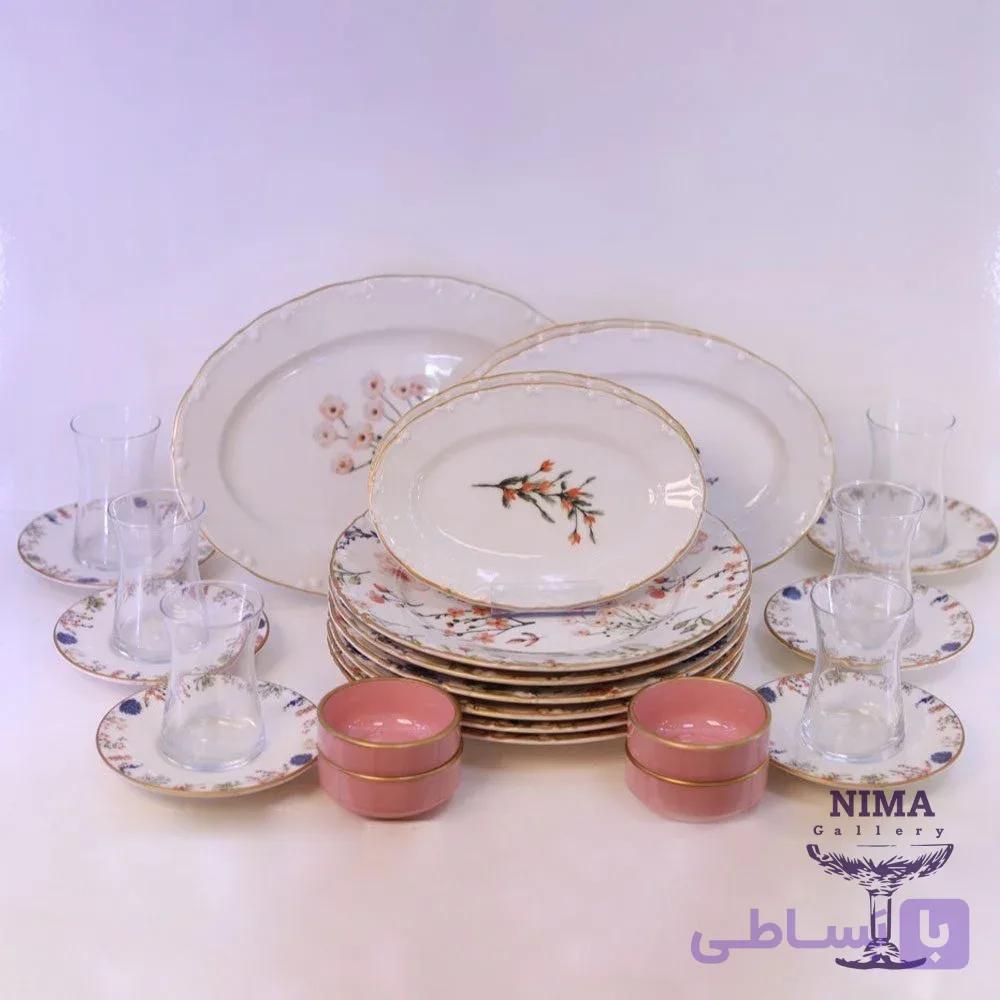 سرویس صبحانه خوری 6 نفره ترک برند آجار ACAR صورتی — تصویر 1