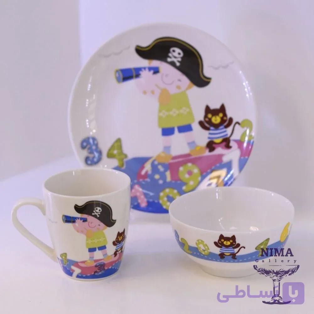 سرویس غذاخوری کودک برند Gupan طرح دزد دریایی — تصویر 1