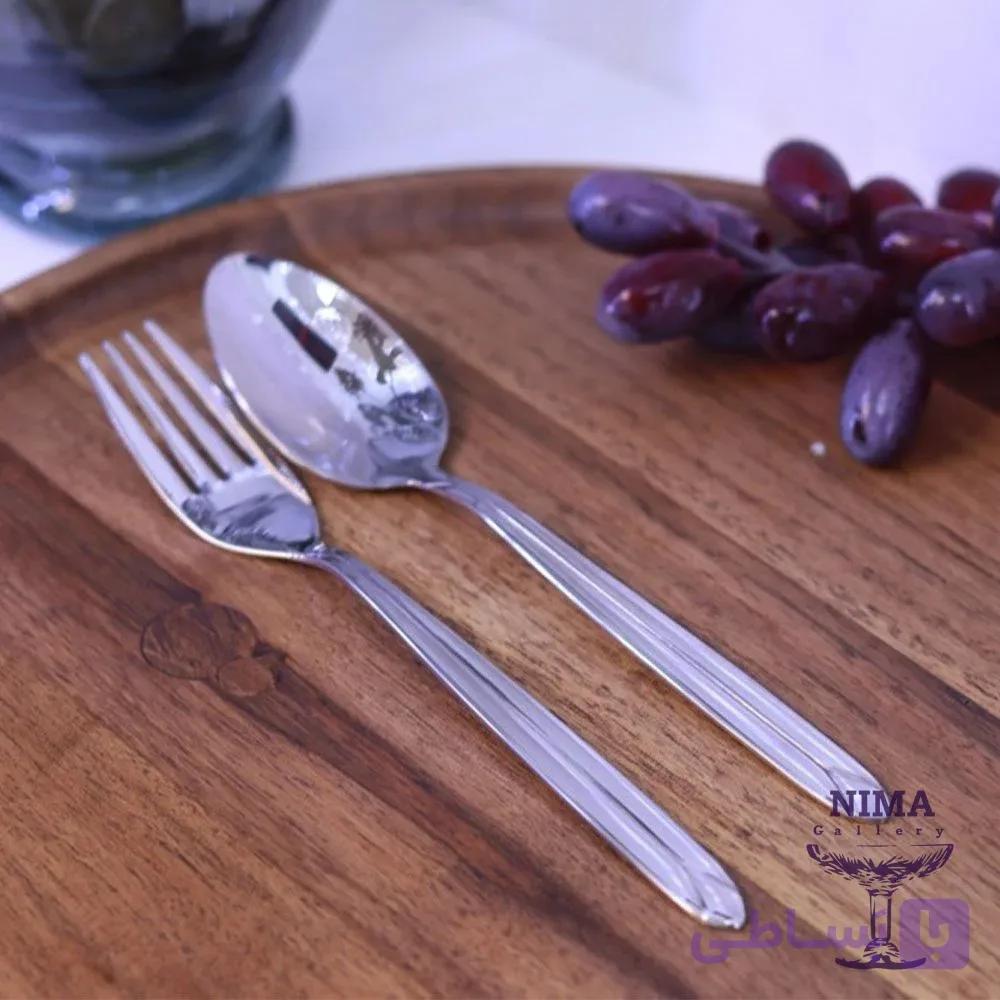قاشق چنگال استیل برند ناب استیل مدل پالرمو ساده — تصویر 1