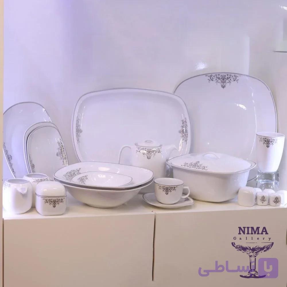 سرویس چینی زرین کواترو ۹۸ پارچه مدل مونت کارلو پلاتینی ۱۲ نفره — تصویر 1