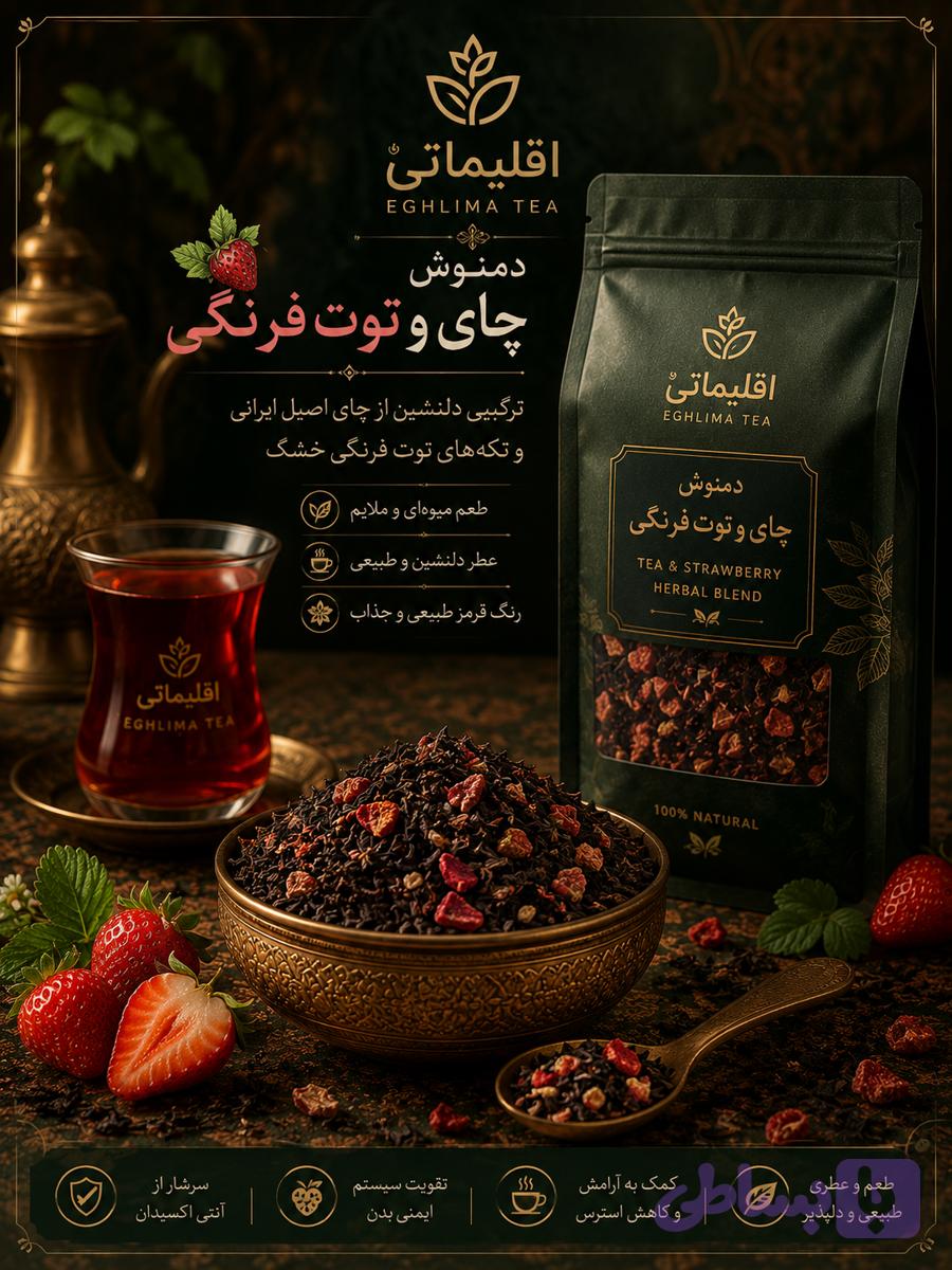 چای توت فرنگی ارگانیک
