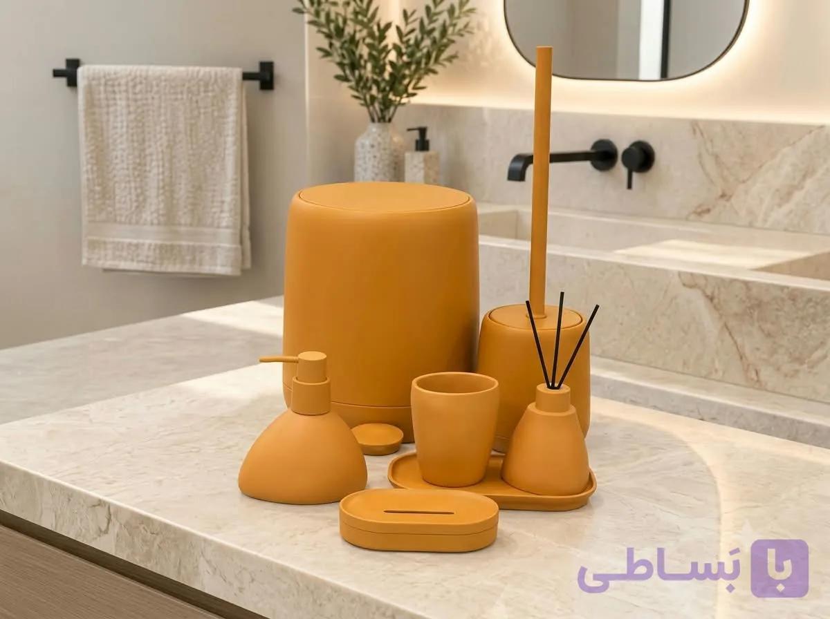 ست سرویس بهداشتی ۸ تکه برند Nelwi نارنجی