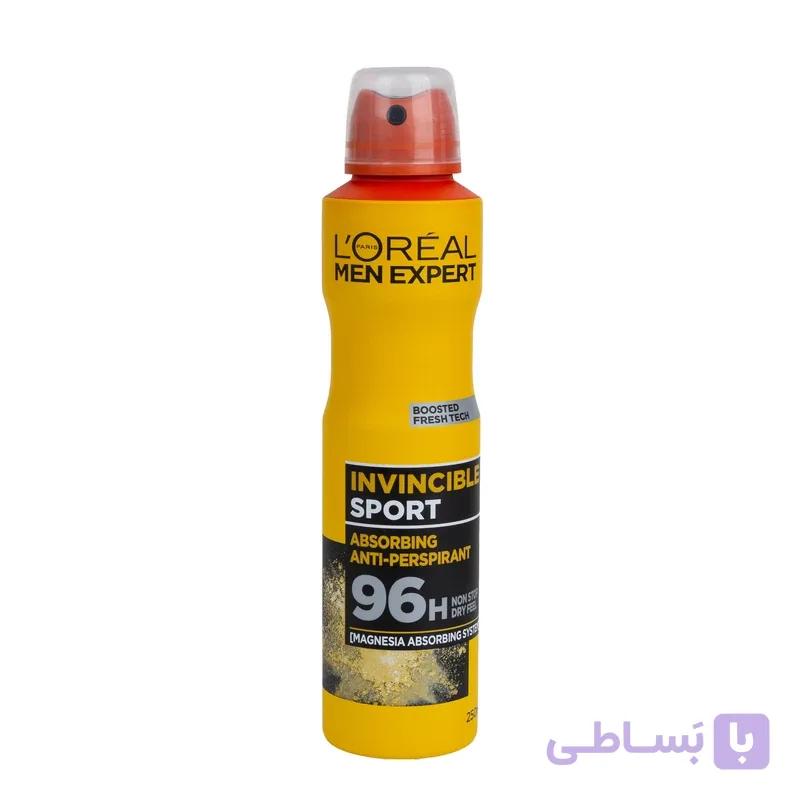 اسپری ضد تعریق مردانه لورآل مدل Invincible Sport حجم 250 میلی‌لیتر
