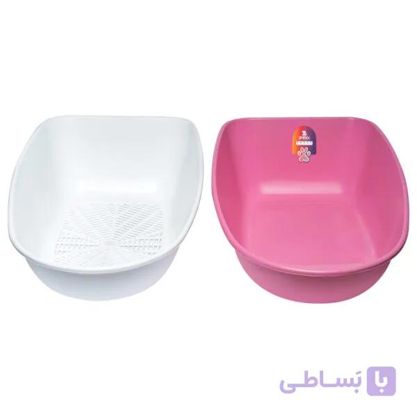 ظرف خاک گربه زاریکس مدل تک لگن به همراه توری تخلیه — تصویر 1