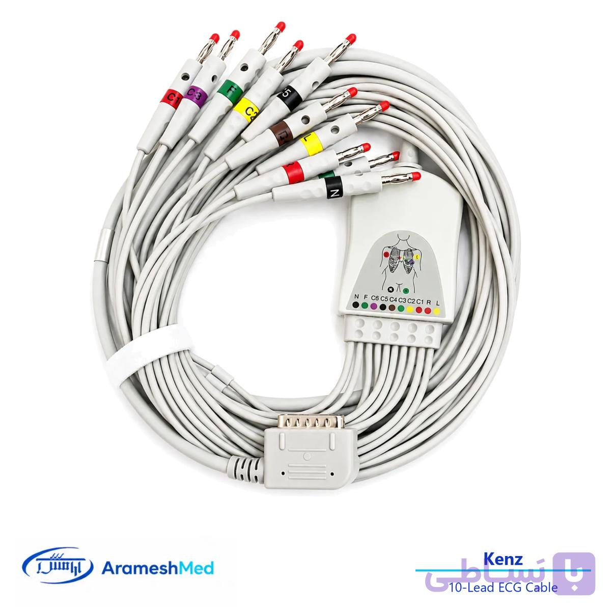 کابل بیمار ECG کنز | ذوزنقه | 10 لید — تصویر 1