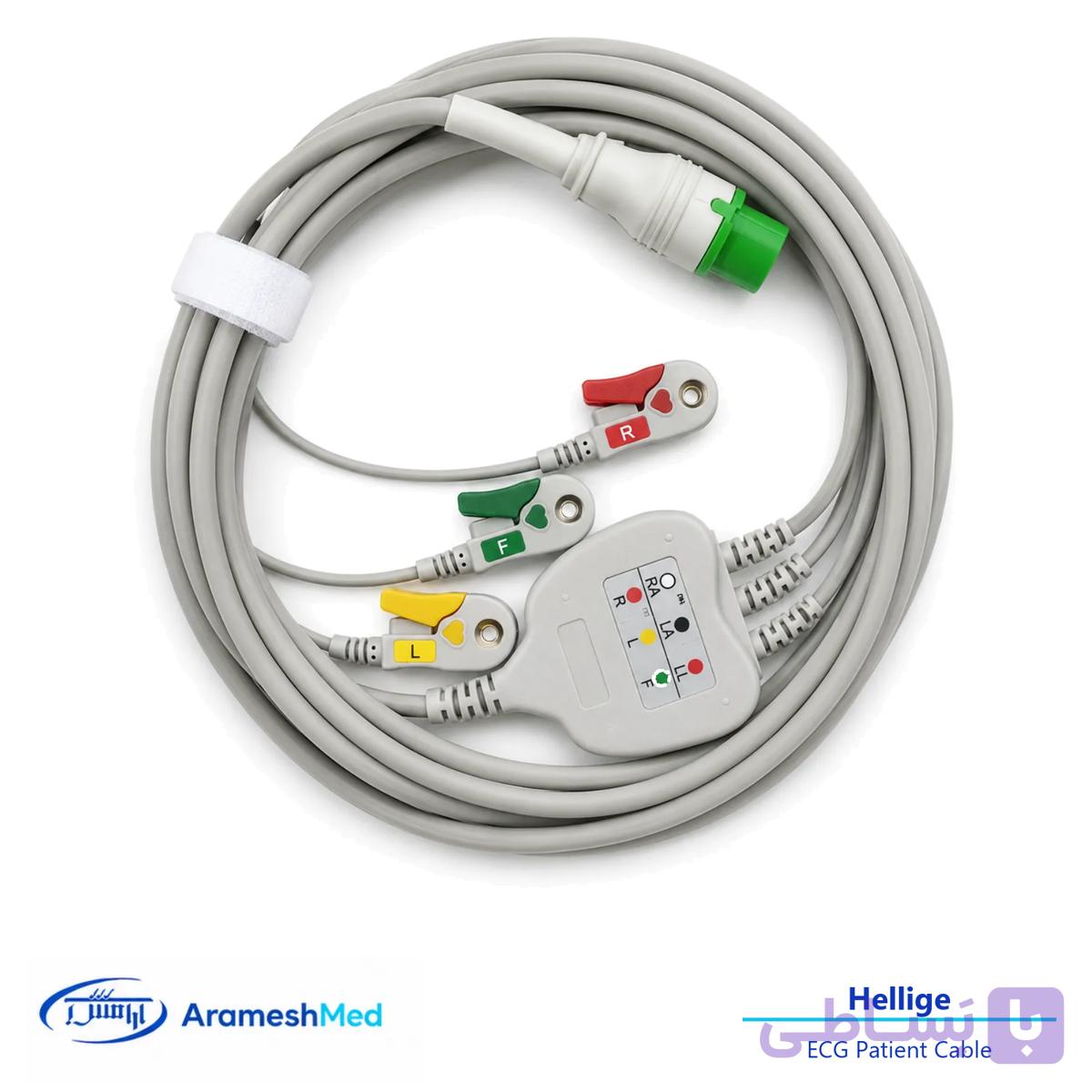 کابل بیمار ECG هلیگه | 3 لید — تصویر 1