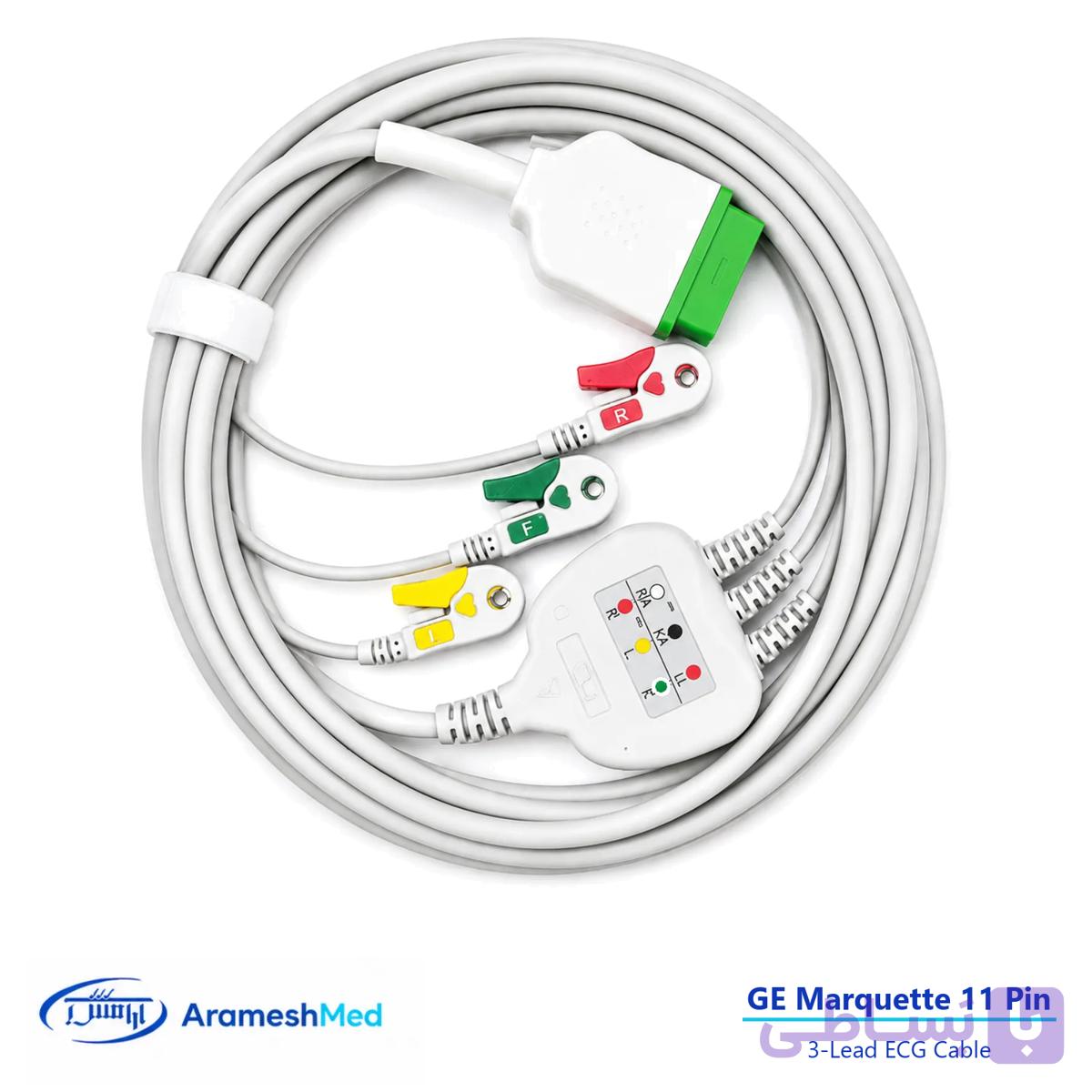 کابل بیمار ECG جی ای مارکوییت | 11 پین — تصویر 1