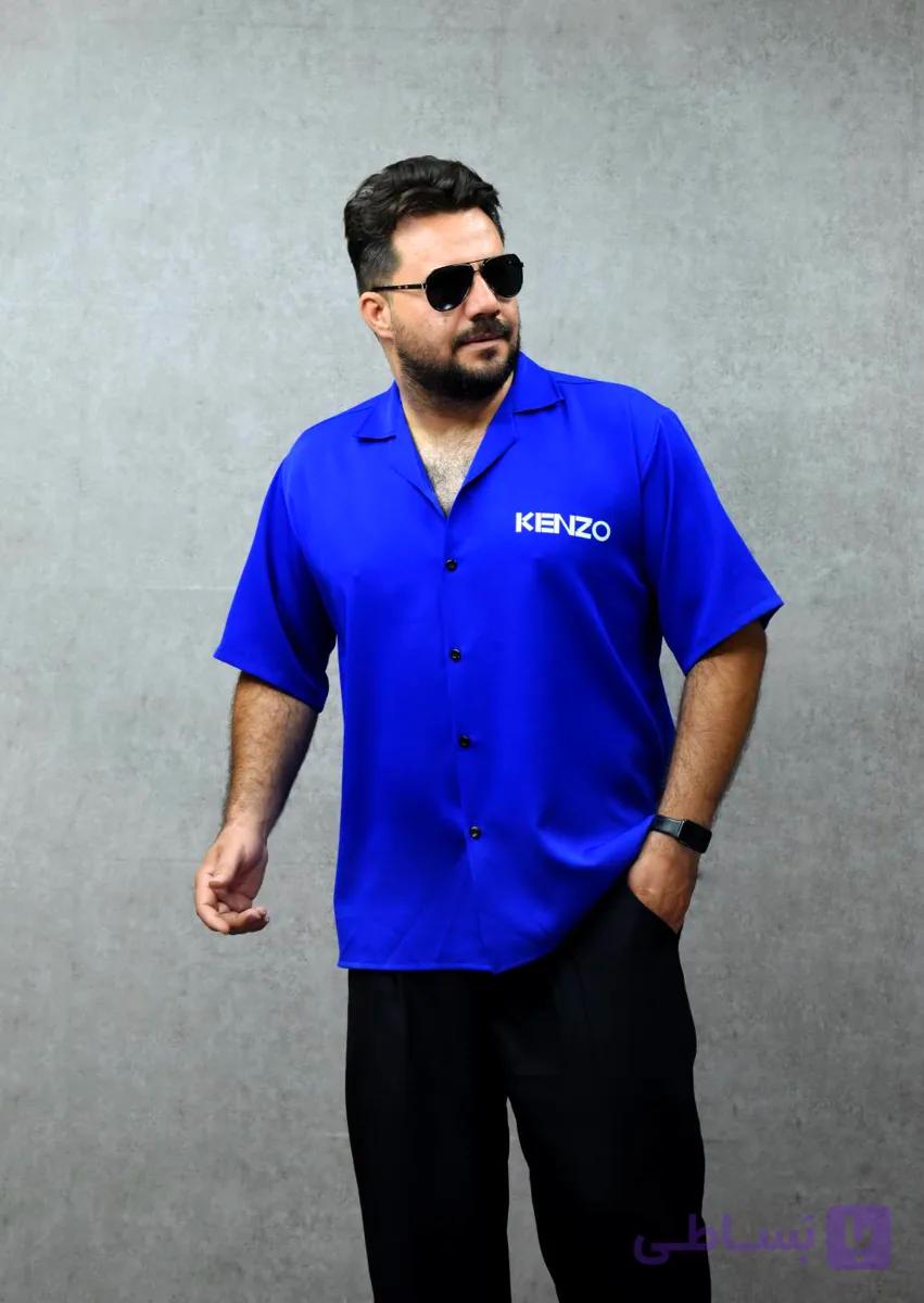 پیراهن باکسی کلاسیک آبی مردانه سایز M , L, 2XL , 3XL — تصویر 1