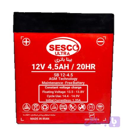 باطری خشک سیلد اسید سسکو 12 ولت 4/5 آمپر Sesco