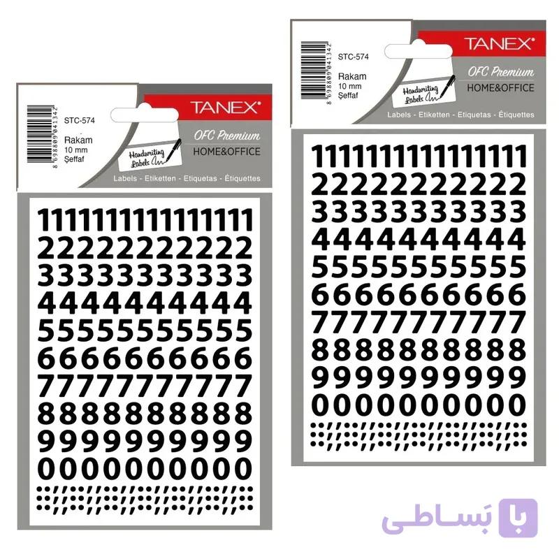 برچسب تانکس مدل اعداد لاتین کد TC574 بسته 2 عددی