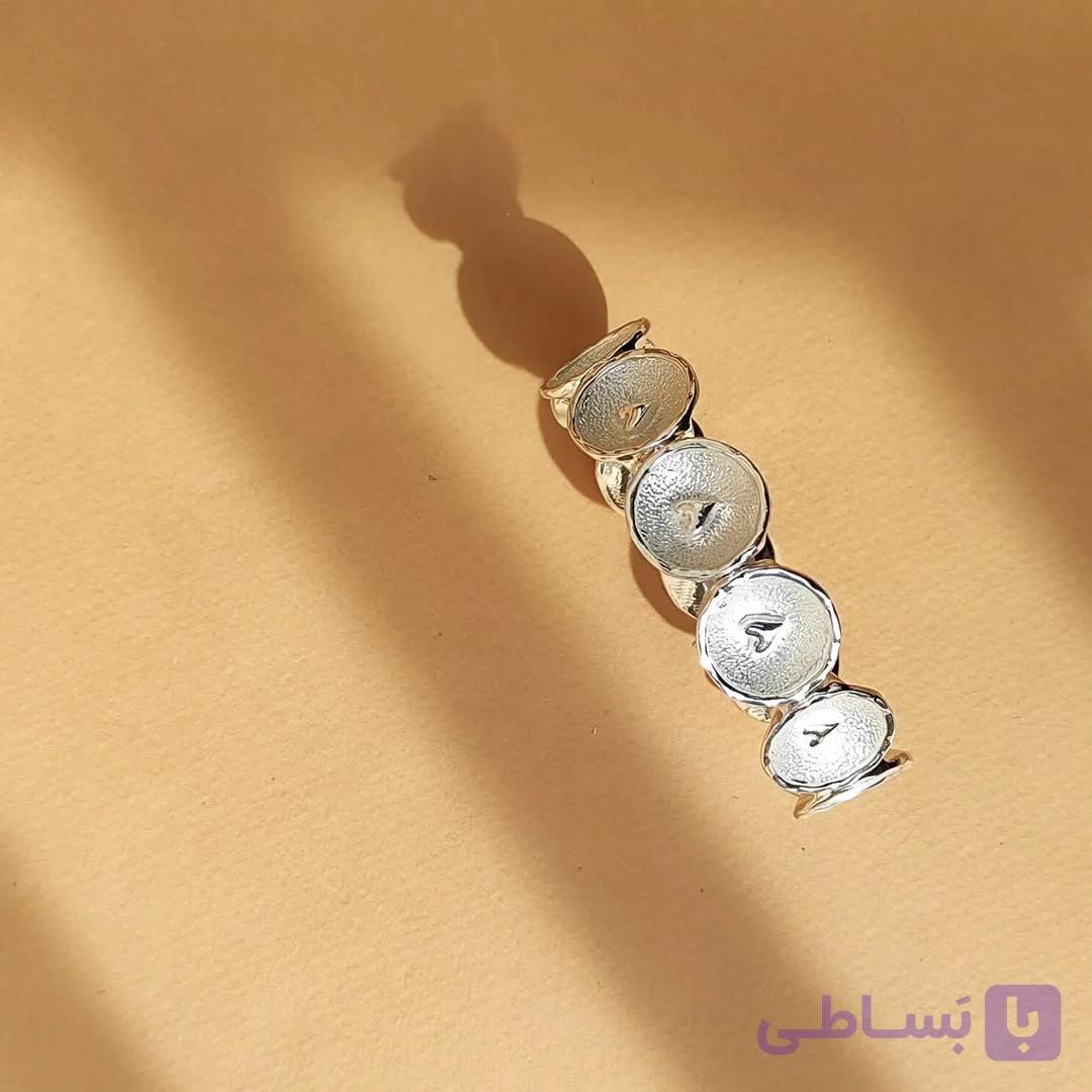 دستبند زنانه آبکاری نقره رنگ ثابت ضدحساسیت کشی مینیمال مدل دلکش