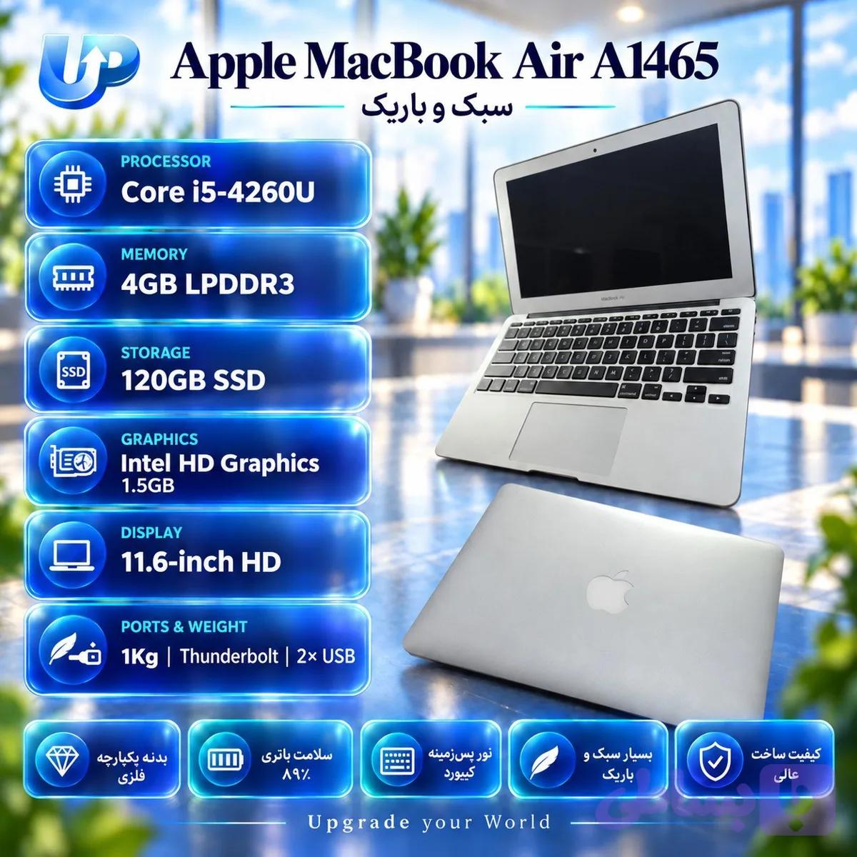 لپ‌تاپ اپل مک‌بوک ایر A1465 | 11.6 Inch (Apple MacBook Air A1465) — تصویر 1